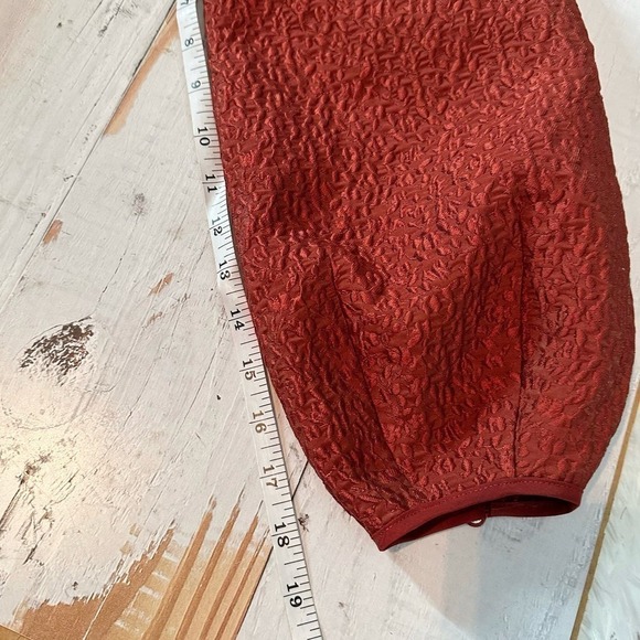 Jonathan Simkhai Arya Peplum Blouse Long Sleeve Top Size 0 Brick - Picture 8 of 11